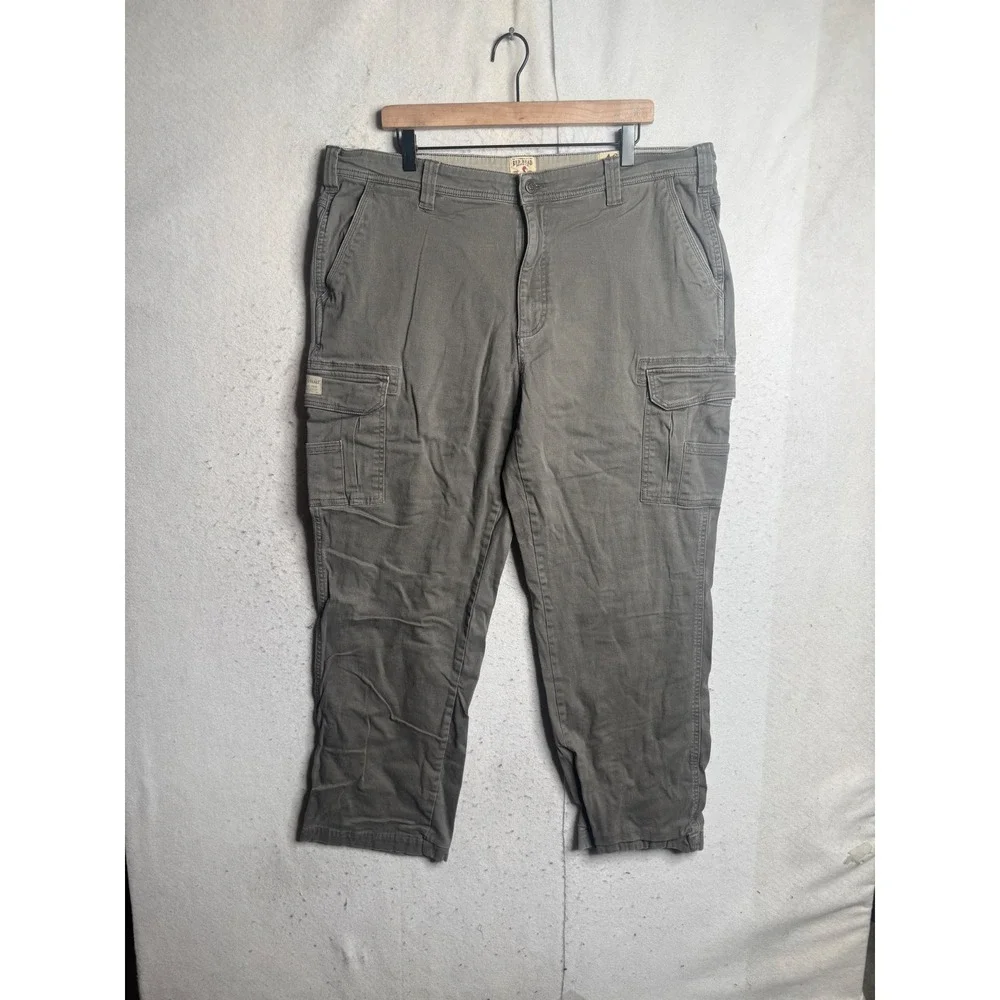 RedHead Flannel Lined Cargo Pants Mens 40x32 Green Cotton Blend Work Wear